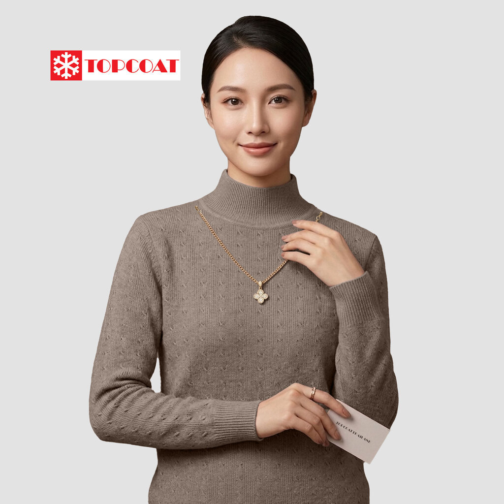 TOPCOAT เสื้อสเวตเตอร์คอปีน (Bamboo) ยืดหยุ่น นิ่ม ใส่สบาย กระชับ เนื้อเเน่นไม่เป็นขุย (1 ตัว) Freesize