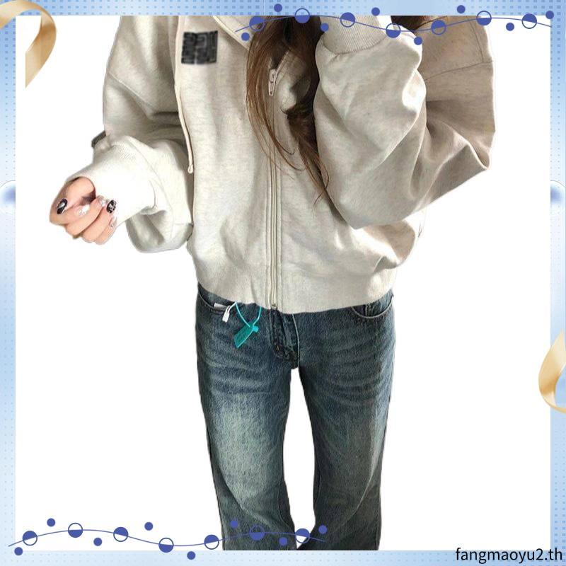URTHE - เสื้อฮู้ด ซิปหน้า Oversize รุ่น HANDICAP LAYERED FADED ZIP-UP HOODIE