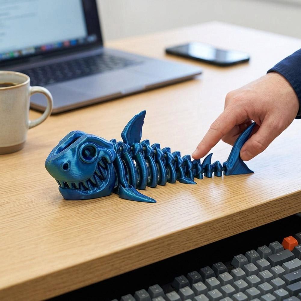 3D พิมพ์ Articulated Dragon และ Shark Action Figure Jointed Movable Creative ของเล่นสําหรับเด็ก M2P5