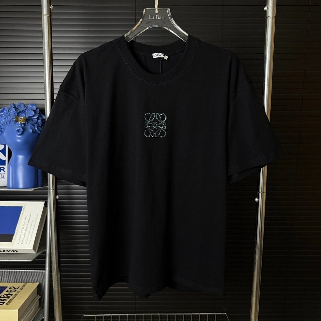 Original Standard Top 1: 1 รอบคอเสื้อแขนสั้นสีสัน Burst Crack Letter รอบคอแขนสั้นเสื้อผู้ชายผู้หญิง