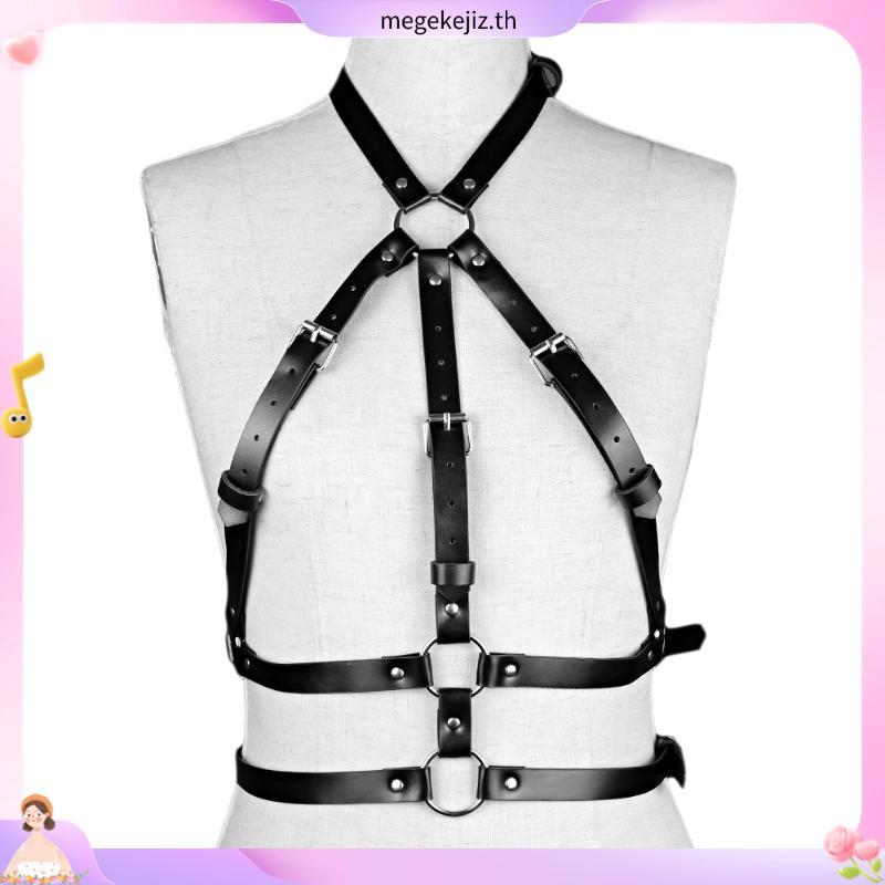 YJ Women PU Leather Body Sexy Lingerie Stripper Sexual Outfit Garter BDSM Fetish Gothic Erotic Harne