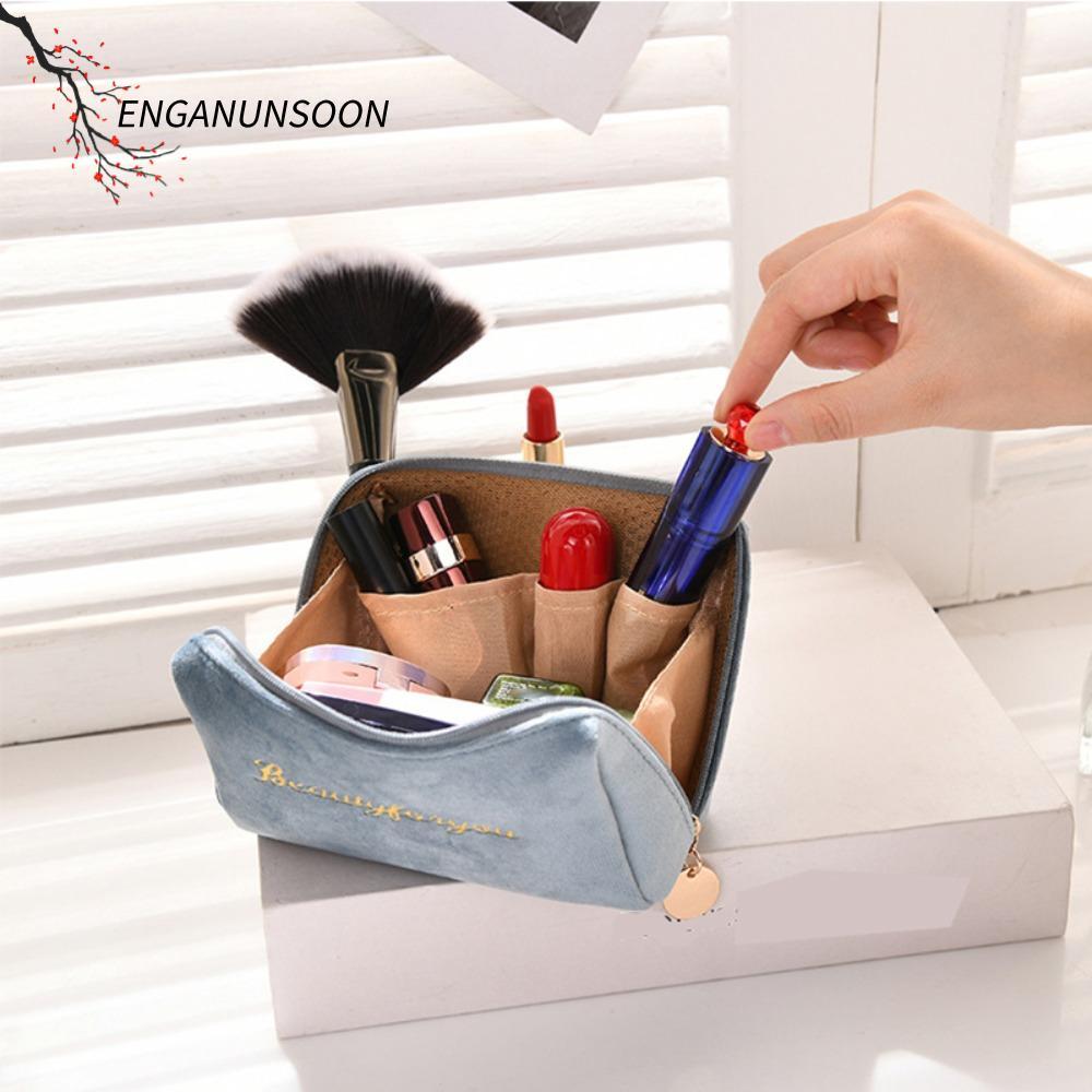 ENGANUNSOON Storage Bags Women Travel Velvet Makeup Bags