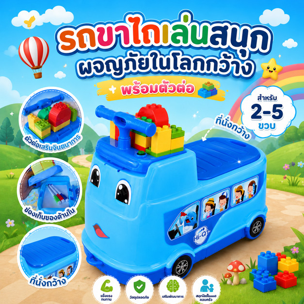 รถขาไถเล่นสนุกผจญภัยโลกกว้างไฮคิว  3 in 1 💙 เล่นได้ 3 อย่างในคันเดียว