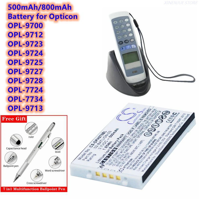 Barcode Scanner แบตเตอรี่สําหรับ Opticon OPL-7724,OPL-7734,OPL-9700,OPL-9712,OPL-973,OPL-97724,OPL-9