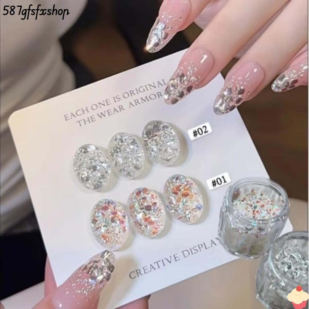 SWEETHOME Flash Nail Art, Sequins Glitter Nail Art Sequins, Nail Art DIY Blinking Nail Art Charms