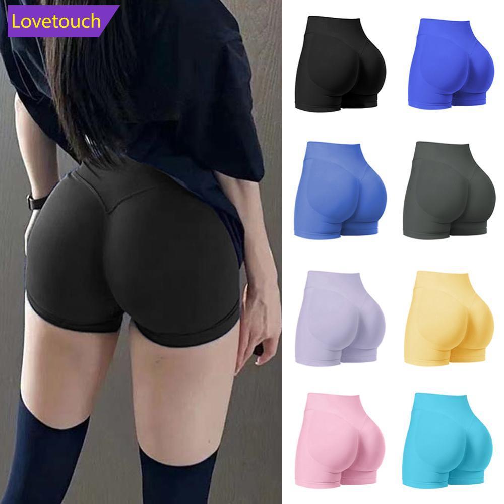 LOVETOUCH ฤดูร้อนต่ําเอวผู้หญิง Scrunch Bum Gym กางเกงขาสั้นโยคะกางเกงขาสั้นไม่มีรอยต่อเซ็กซี่ Scrun