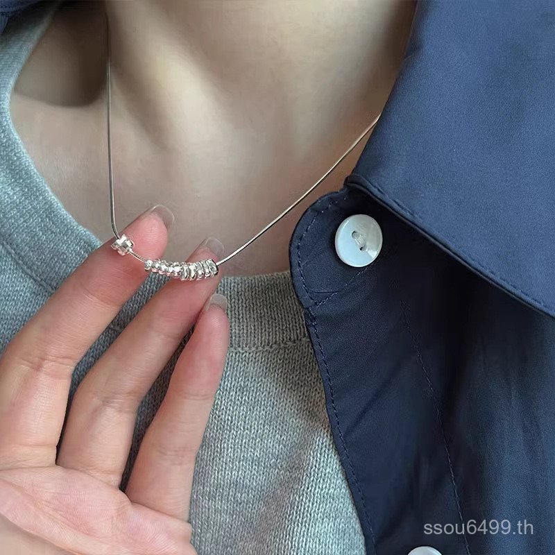Pure s925 สร้อยคอหญิงเครื่องประดับไม่สม่ําเสมอหรูหราโซ่ Niche Design Clavicle เงินคอ Minimalist แฟชั