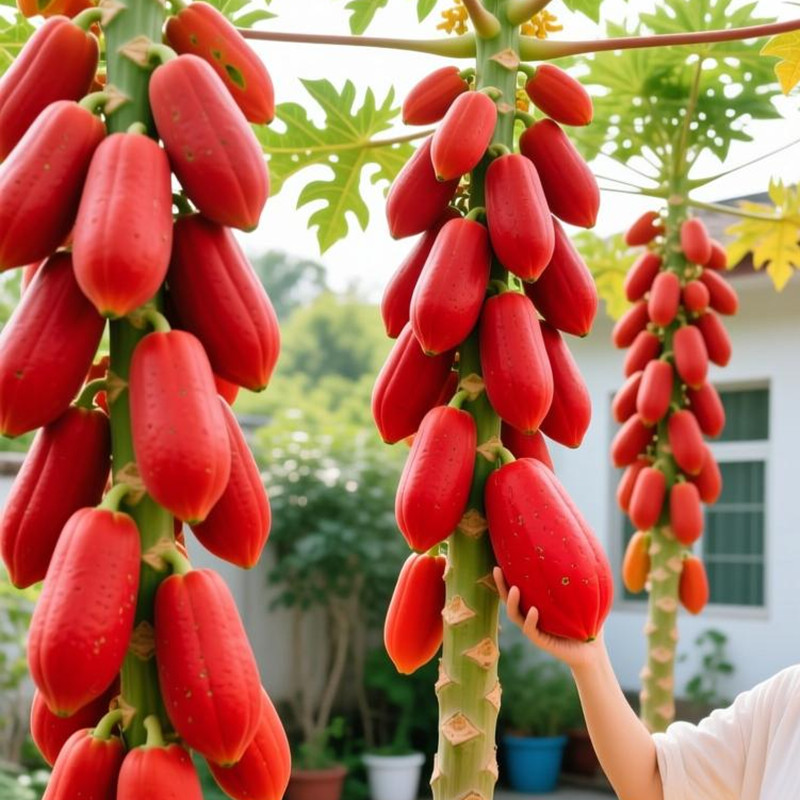 10seeds/bag Red Lady Papaya Fruit Seed Dwarf Sweet Papaya Tree seeds Red Papaya seeds Papaya plants 