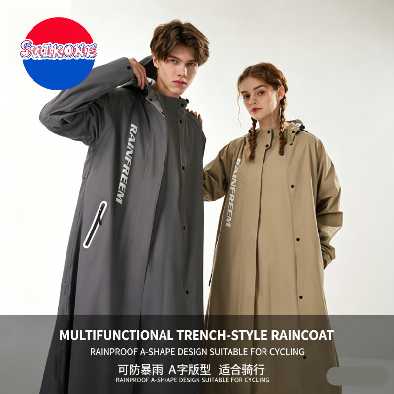 SUIKONE ซุยโคเนะ ใหม่เสื้อกันฝนเต็มร่างกายผู้ใหญ่นักเรียนฟอร์ดผ้าที่มีคุณภาพสูงสไตล์เป็นกลาง
