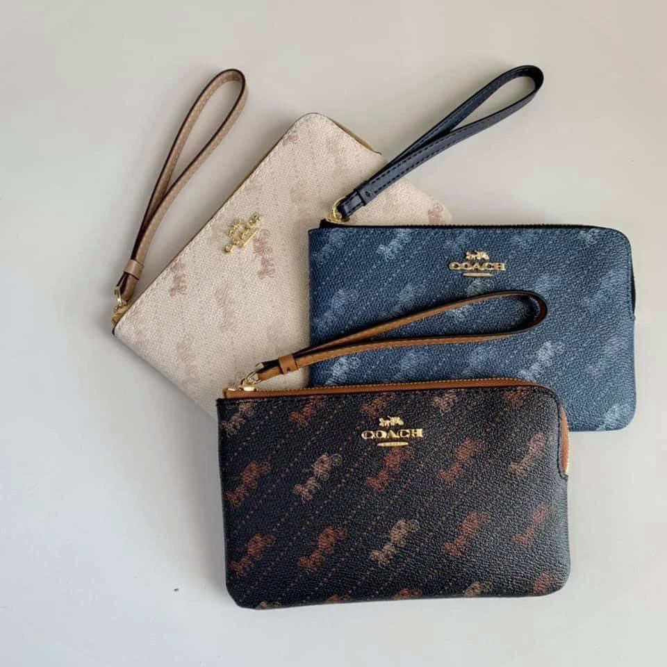 Zip Wristlet C4466 ผู้หญิง ซิป กระเป๋าสตางค์ กระเป๋าเงิน พร้อมสายรัดข้อมือ ช่องเดียว V1SE35HD