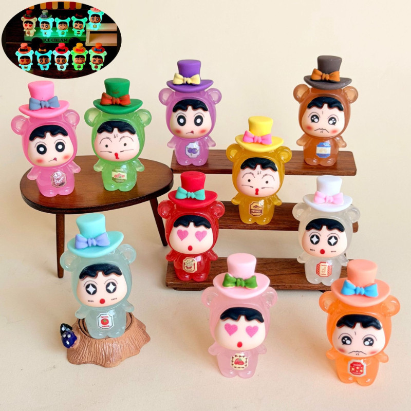 10 ชิ้น Glow Shin-chan Boy พร้อมหมวกอย่างเป็นทางการ 3D เรซิ่น Charms สําหรับ DIY(10-431)