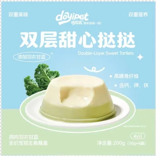 (พร้อมส่ง) Doyipet - เปียกแบบถ้วยทาร์ตหวานสองชั้น Complete & Balanced (50g*4) (ยกกล่อง)