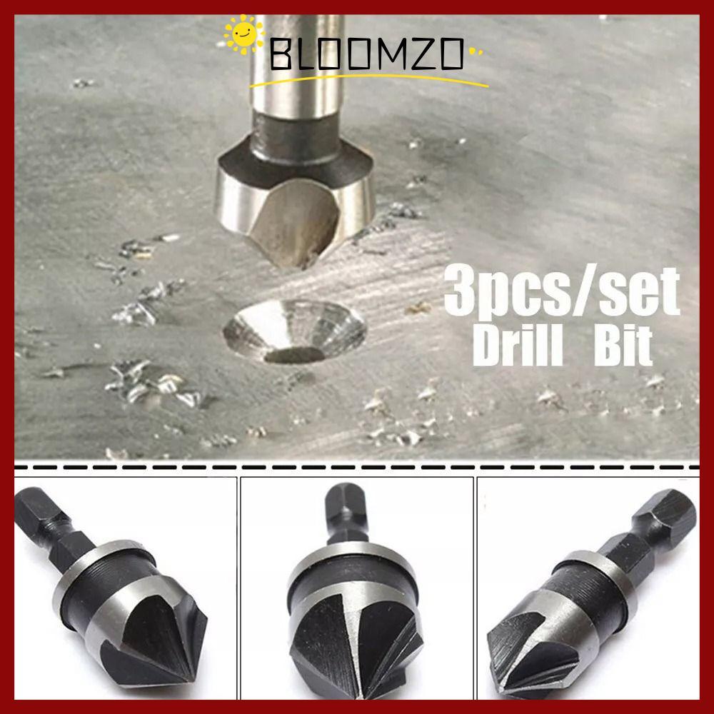 BLOOMZO Chamfer เจาะ Bit, หกเหลี่ยม Shank งานไม้คุณภาพสูงที่เปิดรู, เครื่องมือลบมุม 90 องศาทนทาน Hole Opener Bit