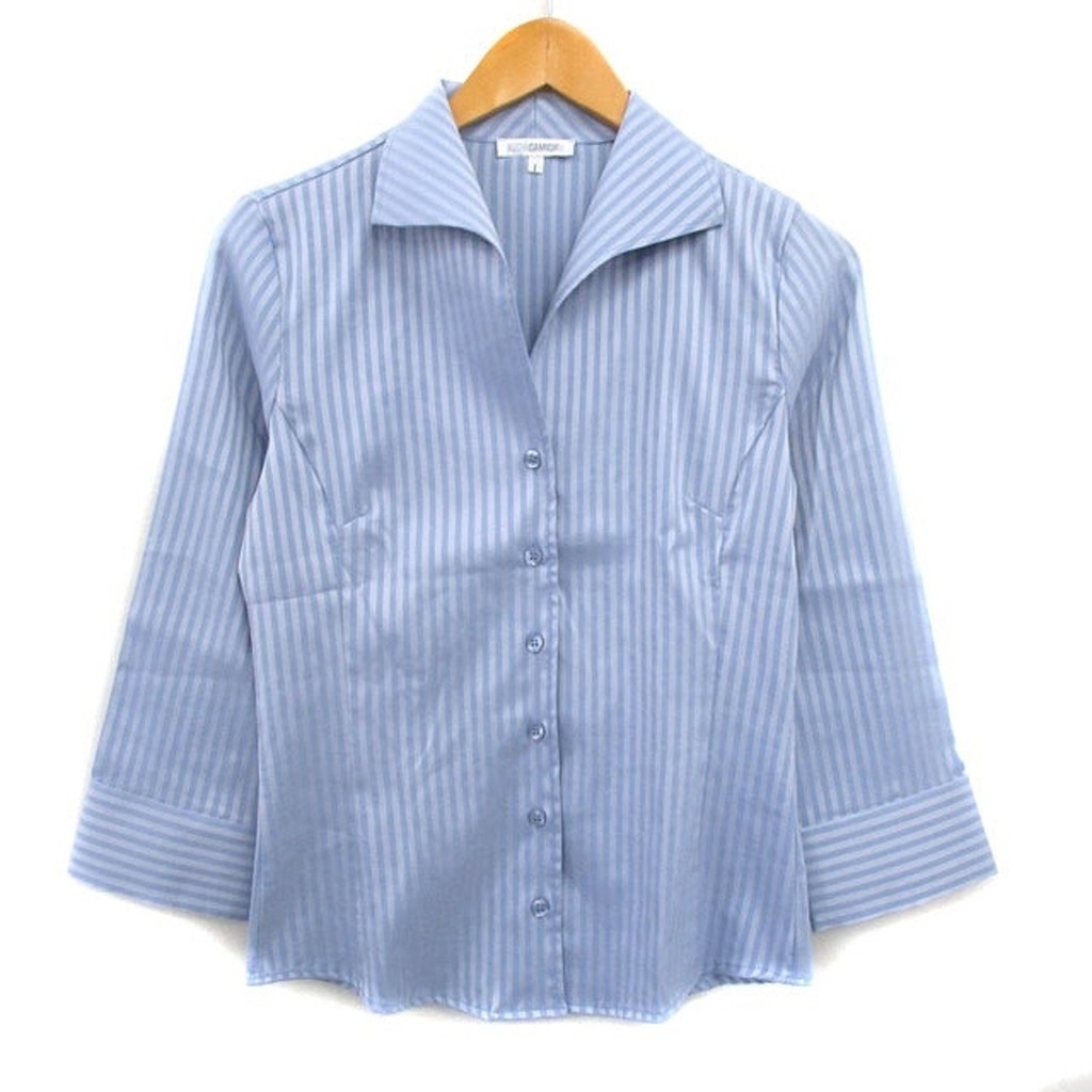 Blouse Shirt stripe blue Direct from Japan Secondhand