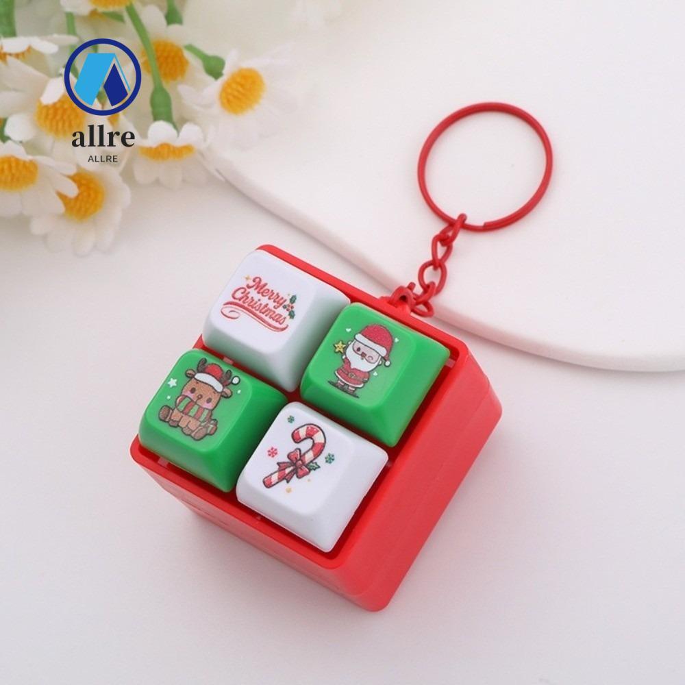 พวงกุญแจเกมคีย์บอร์ด ALLRE ของขวัญคริสต์มาส DIY ปุ่มปุ่มกด 4 คีย์บอร์ดของเล่น, ความเครียดบรรเทา Fidget Decompression Anti Stress Finger พวงกุญแจคู่สําหรับผู้ใหญ่