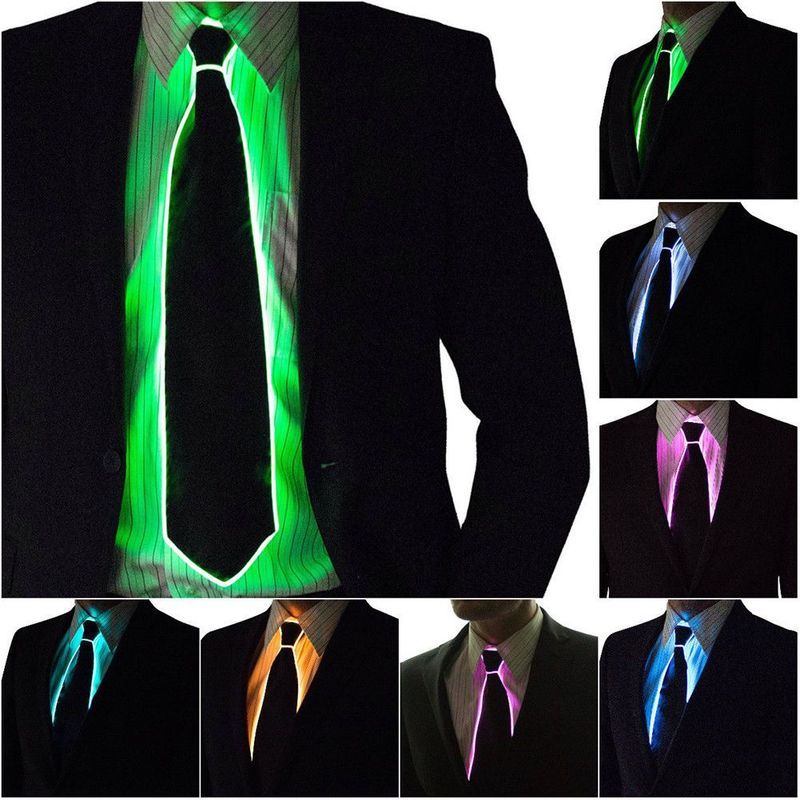 Led Tie Luminous Tie Prom Bar Disco Creative Casual Flash Tie