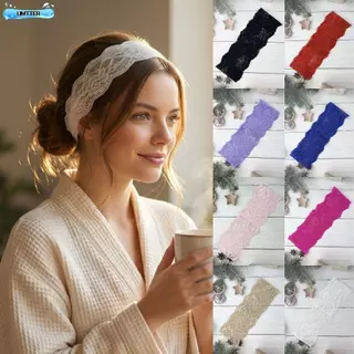 UMTTER ลูกไม้ Headscarf, น้ําหนักเบา Hollow-Out ตาข่ายลูกไม้แถบคาดศีรษะ,แฟชั่นสีทึบ Breathable Headwrap หมวก Lady Girls Headwear