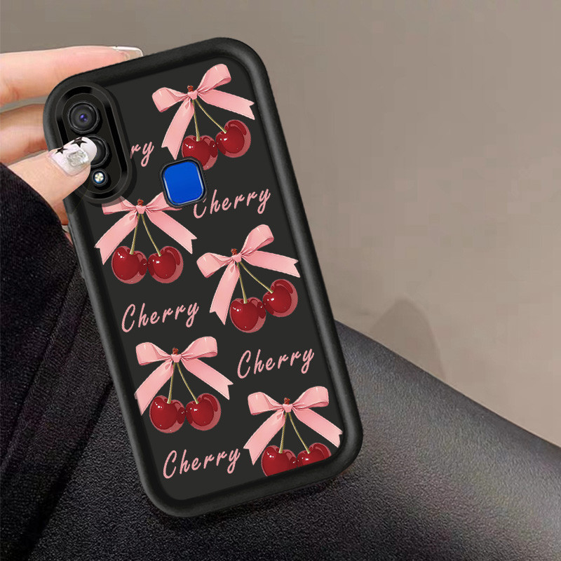 Cherry Bowknot เคสโทรศัพท์สําหรับ VIVO Y95 Y91 Y93 Y50 Y30 Y30i Y19 U3 Y5S S10E V23E S1 Pro Protecto
