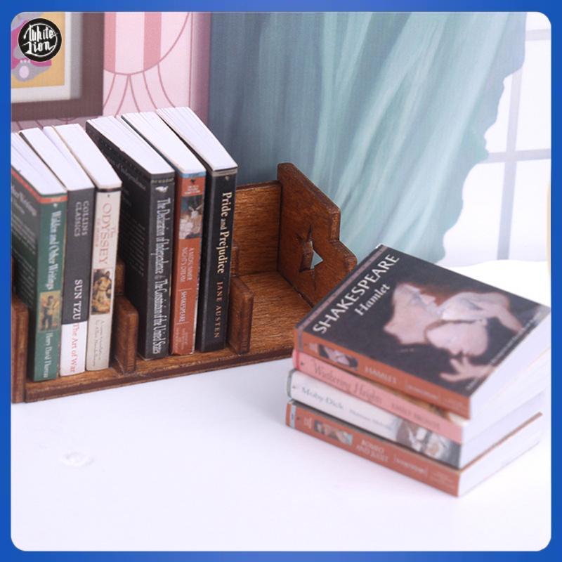WL| 10ชิ้น1/12ตุ๊กตาจําลองหนังสือเครื่องประดับบ้านตุ๊กตาขนาดเล็กการศึกษาตกแต่งตุ๊กตาอุปกรณ์บ้านของเล