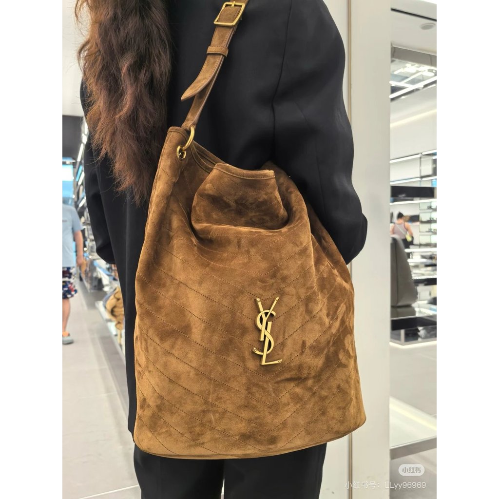 YSL กระเป๋า Hobo สไตล์ใหม่ หนังแท้ ใช้งานได้หลากหลาย เช่น เป็น tote, สะพายข้าง หรือ clutch