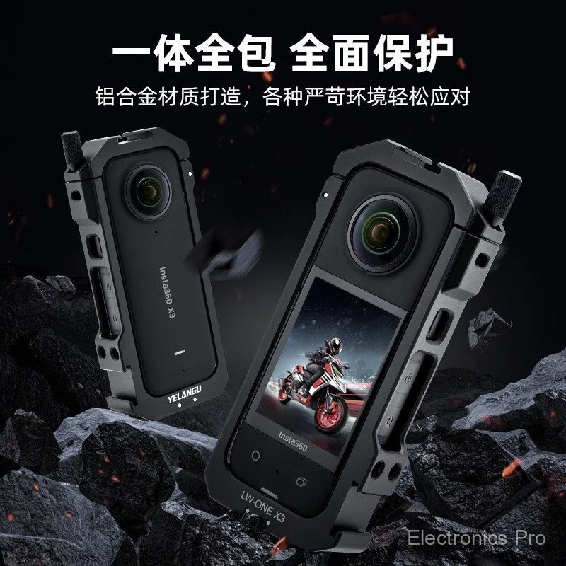 360x3 กรอบสําหรับ  Insta360 X3 กรงกระต่ายโลหะอลูมิเนียมอัลลอยด์ส่วนขยายกรอบป้องกัน thumbnail 3