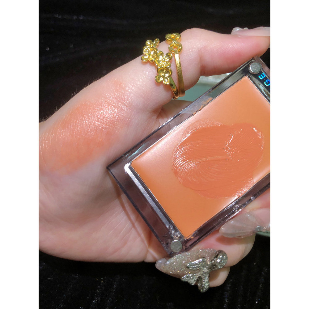 บลัชลากลาส blush สีส้มสีโปร่งแสงครีม Dark Circles คอนซีลเลอร์ Blush 2 in 1 ครีมบลัชออนอเนกประสงค์ Or