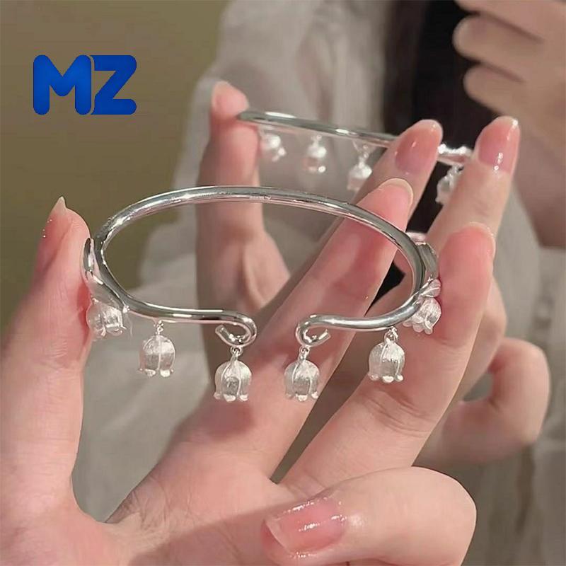 [MZ] สร้อยข้อมือดอกไม้แบบเปิดกำไลปรับขนาดได้ เครื่องประดับแฟชันสไตล์จีน