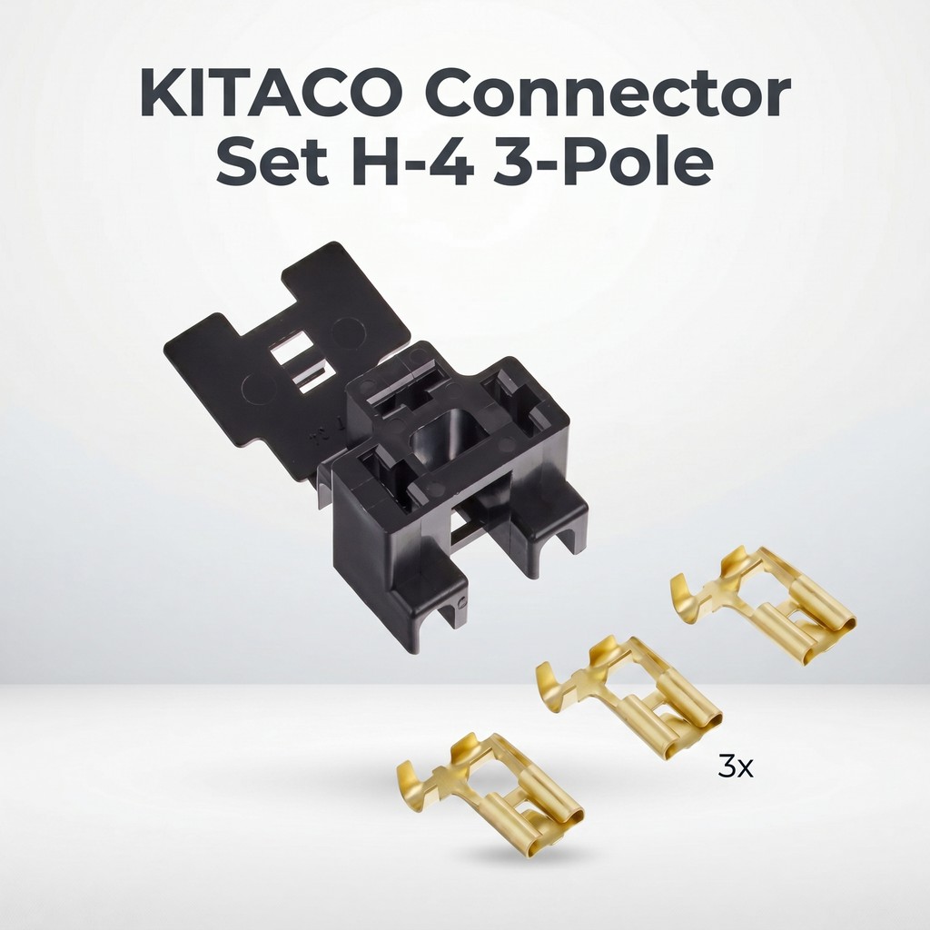 KITACO Connector Set H-4 3-Pole Female Universal 0900-755-02051