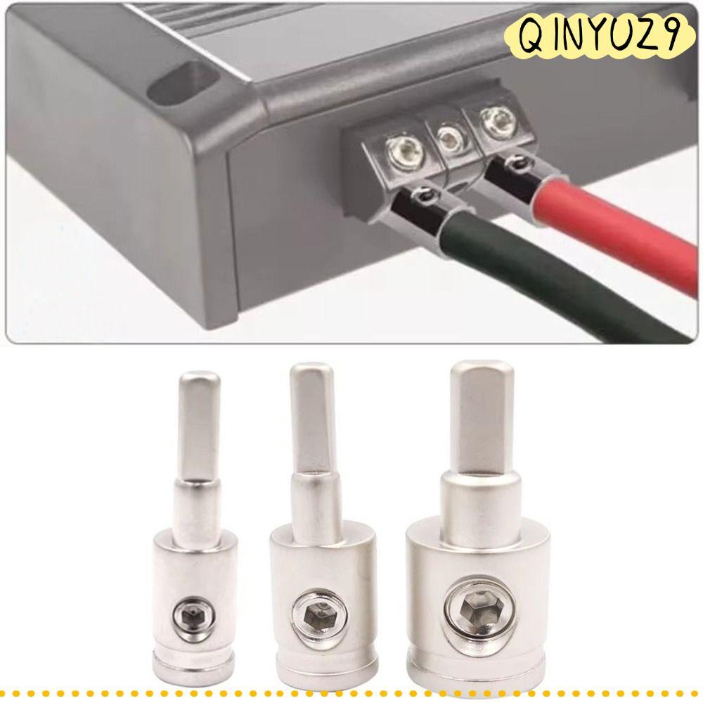 QINYUZ9QX ขั้วต่อเครื่องเสียงรถยนต์,ทองเงินทองแดงบริสุทธิ์รถลําโพงขั้วต่อสายไฟ, 0GA 4GA 8GA Power Gr