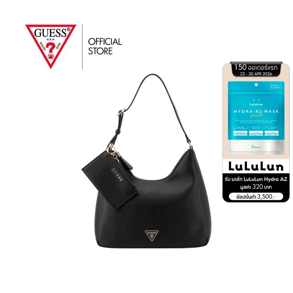GUESS กระเป๋า รุ่น PA258609 WELLS SHOULDER SATCHEL สีดำ