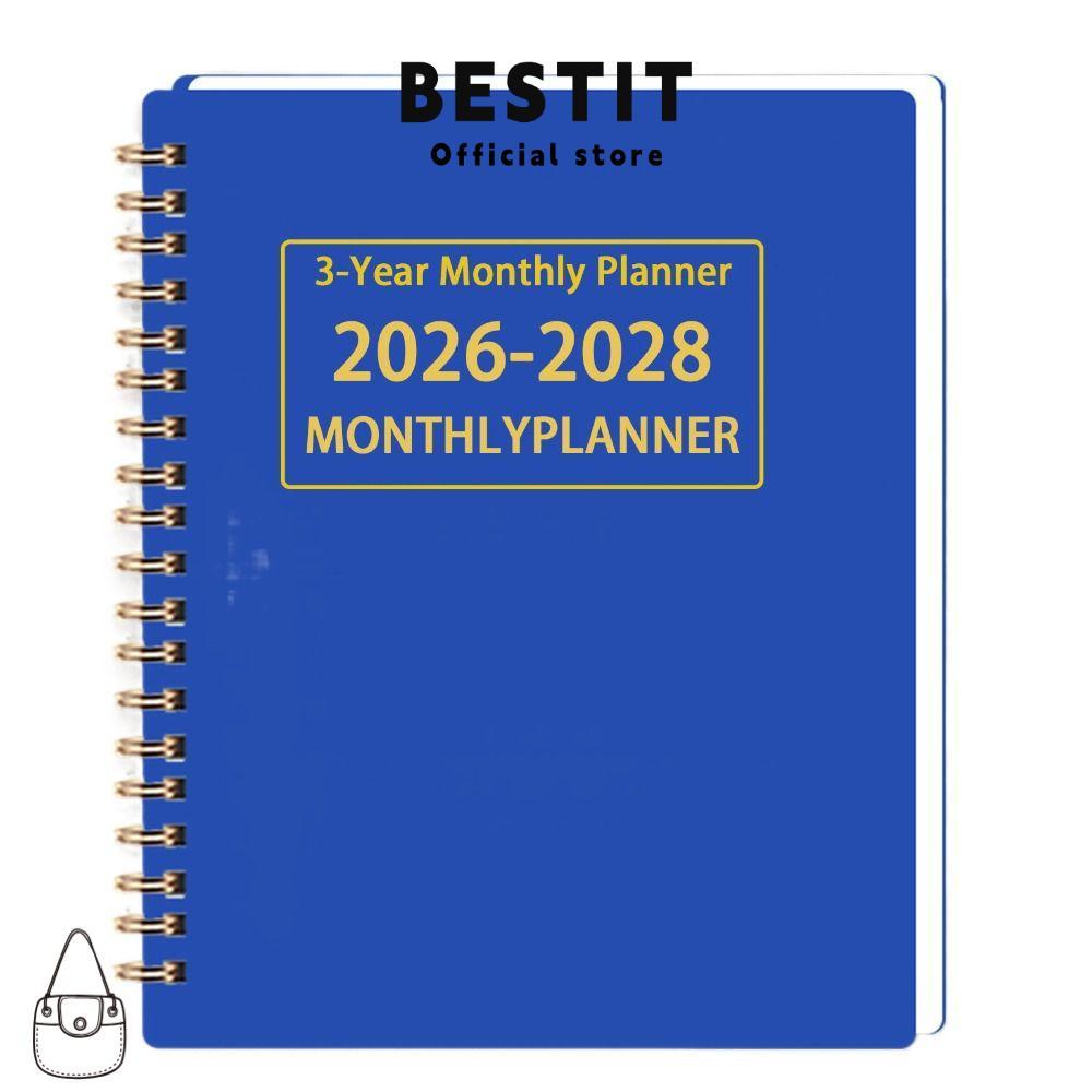 หนังสือปฏิทิน BESTIT, A4/A5 Smooth Writing 3 ปี Planner รายเดือน แบบพกพา 2026-2028 เป้าหมายรายปี สรุ