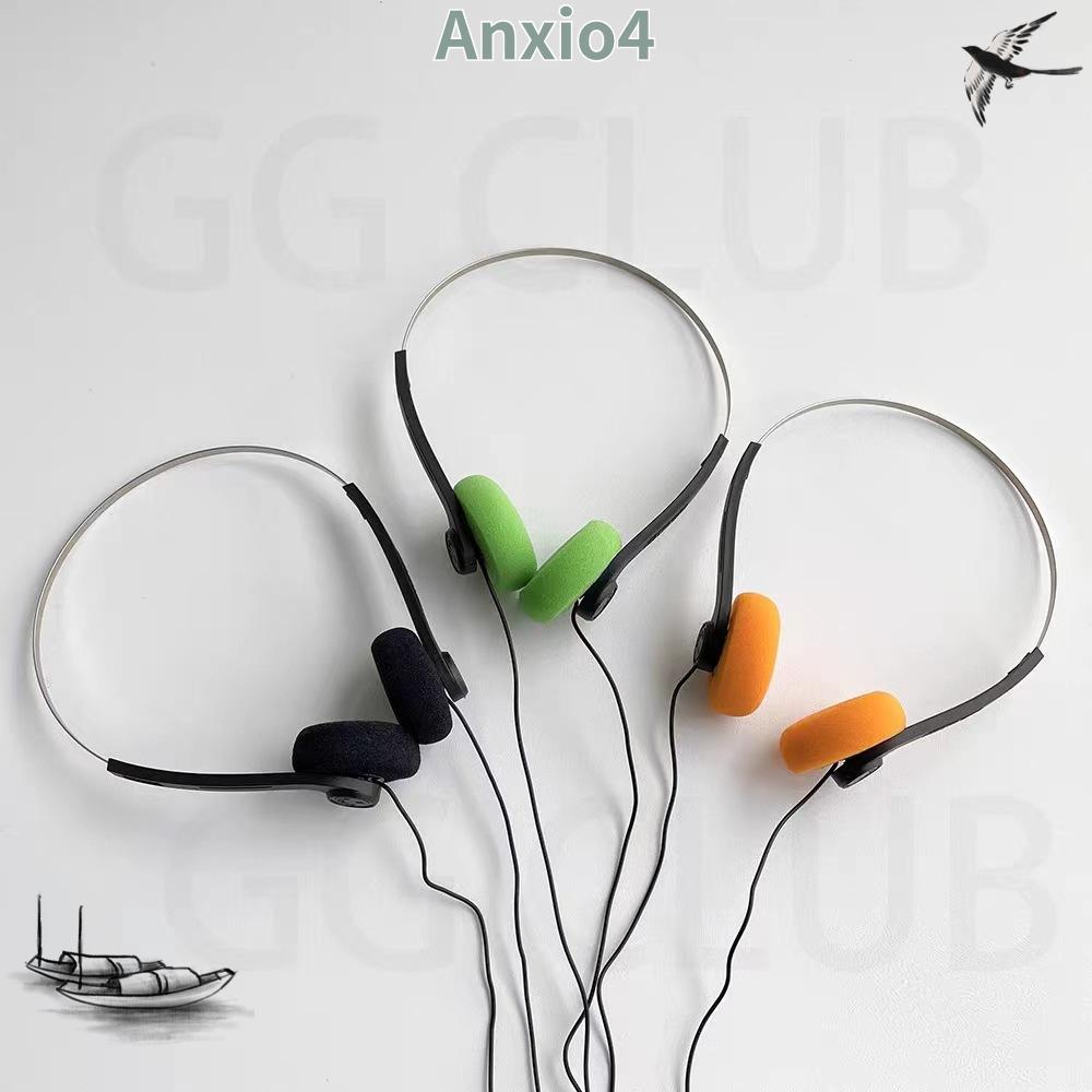 ANXIO4 Classic Vintage-80s Headphones, Wired Fashion Wired Small Headphones, Sports Portable ABS Adj