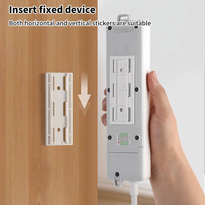 (niangbenaaa) ปลั๊กติดผนัง Fixer Stier Punch-free Home Self-Adhesive Soet Fixer Cable Wire Organizer Power Strip Holder ใหม่