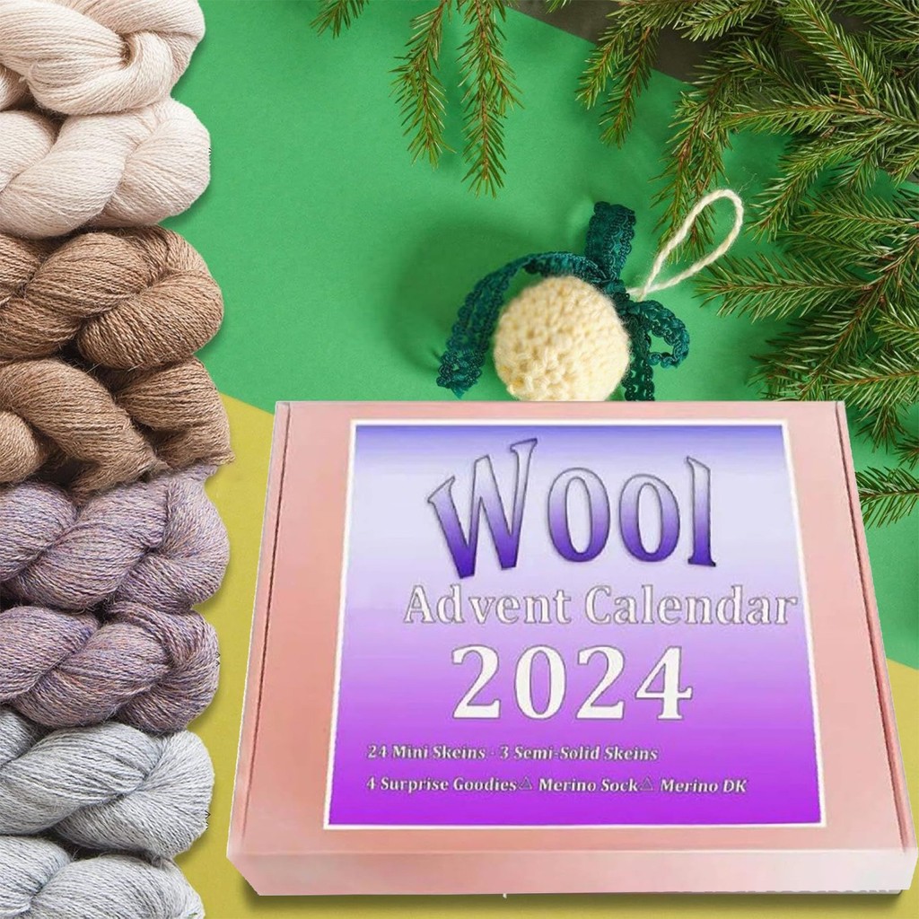 Wool Yarn Advent Calendar 2024 Yule & Yarn Advent Calendar เหมาะสําหรับผู้ใหญ่และเด็ก