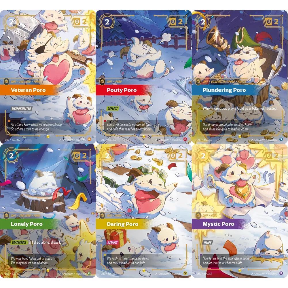 การ์ดสะสม League of Legends DIY Veteran Pouty Poro การ์ดพื้นผิวคุณภาพสะสม