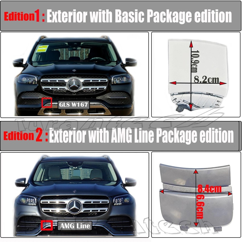 ฝาครอบลากด้านหน้าสําหรับ 20-23 Mercedes W167 V167 GLS 350 350d 400 400d 450 450d 580 600 63 SUV กันช
