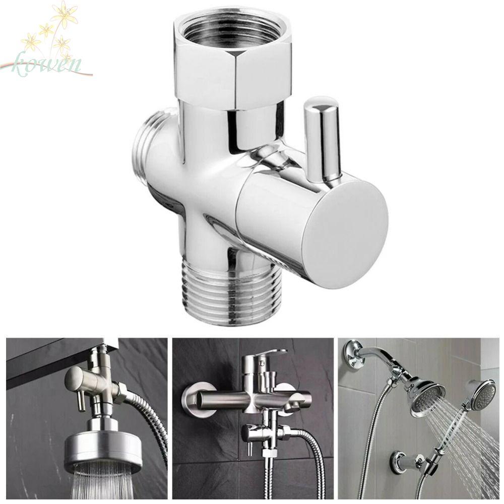 KOWEN 3 Way Switch Faucet Valve, T-adapter Three Function 3 Way Shower Head Diverter Valve เครื่องมื