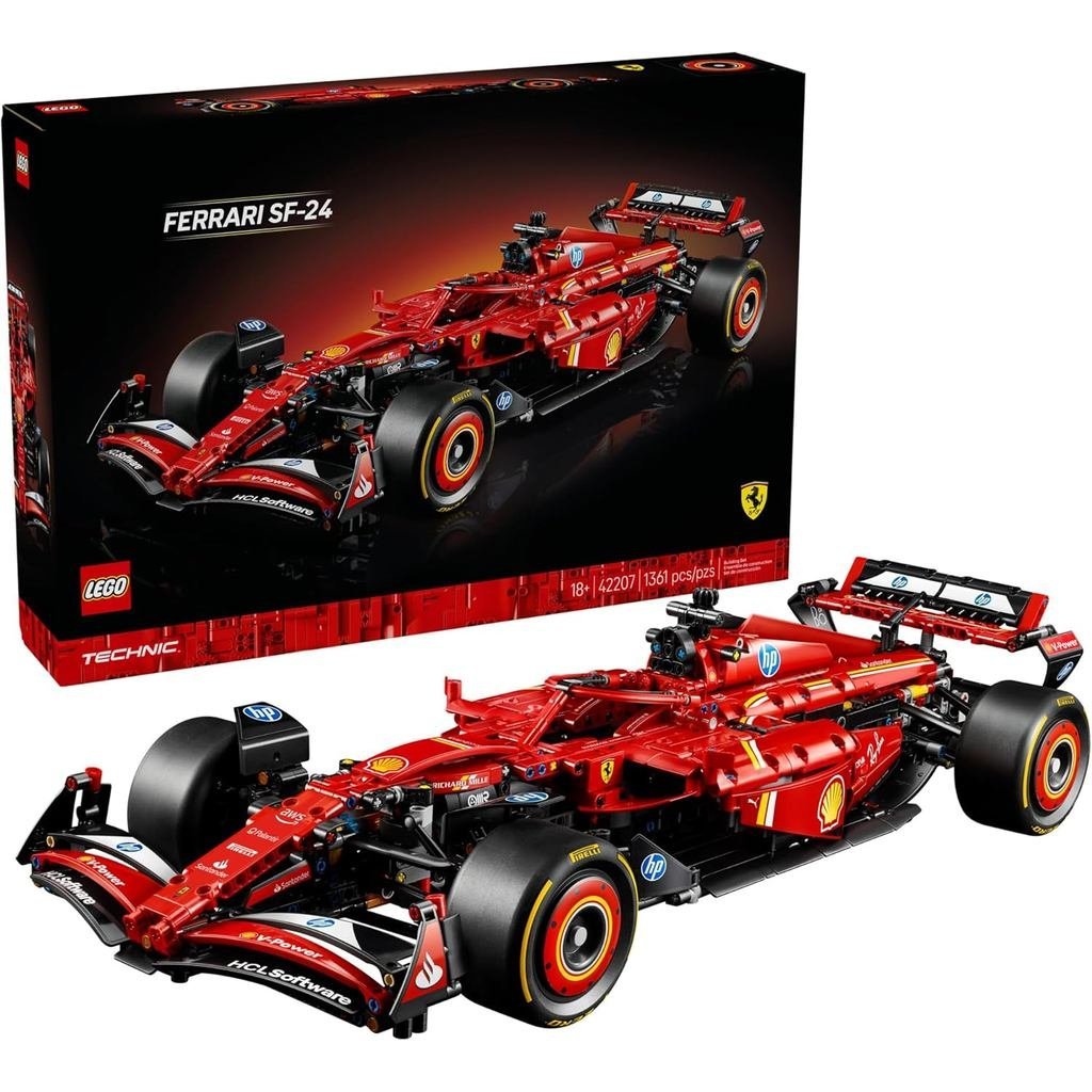 LEGO Technic Ferrari SF-24 F1 Model Car Kit - ชุดอาคารสําหรับผู้ใหญ่ อายุ 18+ พร้อมคุณสมบัติสมจริง -