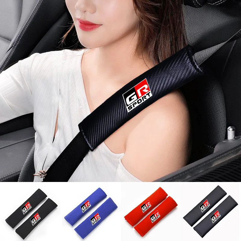 รถความปลอดภัยเข็มขัดไหล่ Pad สําหรับ Toyota GR Sport Gazoo Racing Yaris 86 Corolla Hilux Supra C-HR 