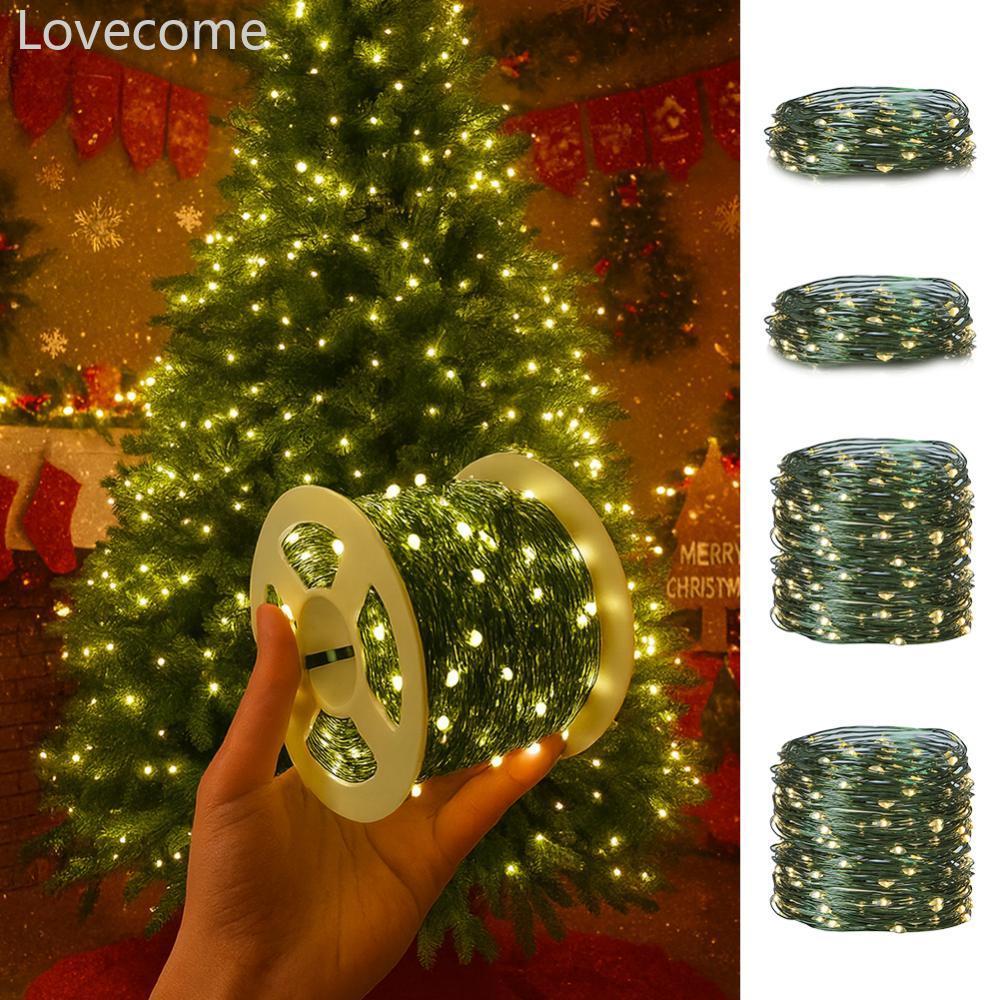 Lovecome 30/40/50m ต้นคริสต์มาสตกแต่งไฟ LED String USB String ไฟรีโมทคอนโทรล Garland Holiday Home Pa
