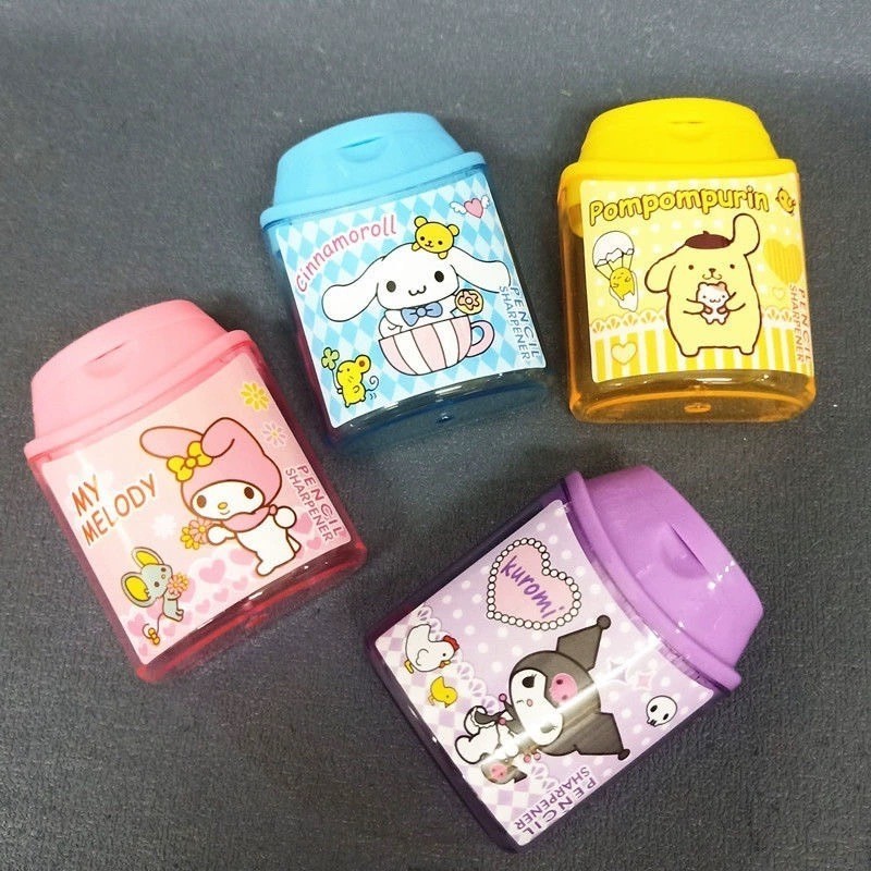 พร้อมส่งจากไทย กบเหลาดินสอ 2 ช่อง แบบพกพา กบเหลาน่ารักๆ เครื่องเขียน คละสี หลากหลายแบบ
