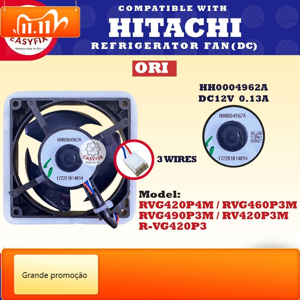 (HH0004962A) RVG420P4M / RVG460P3M / RVG490P3M / RV420P3M /R-VG420P3 ใช้งานร่วมกับ HITACHI REFRGERAT