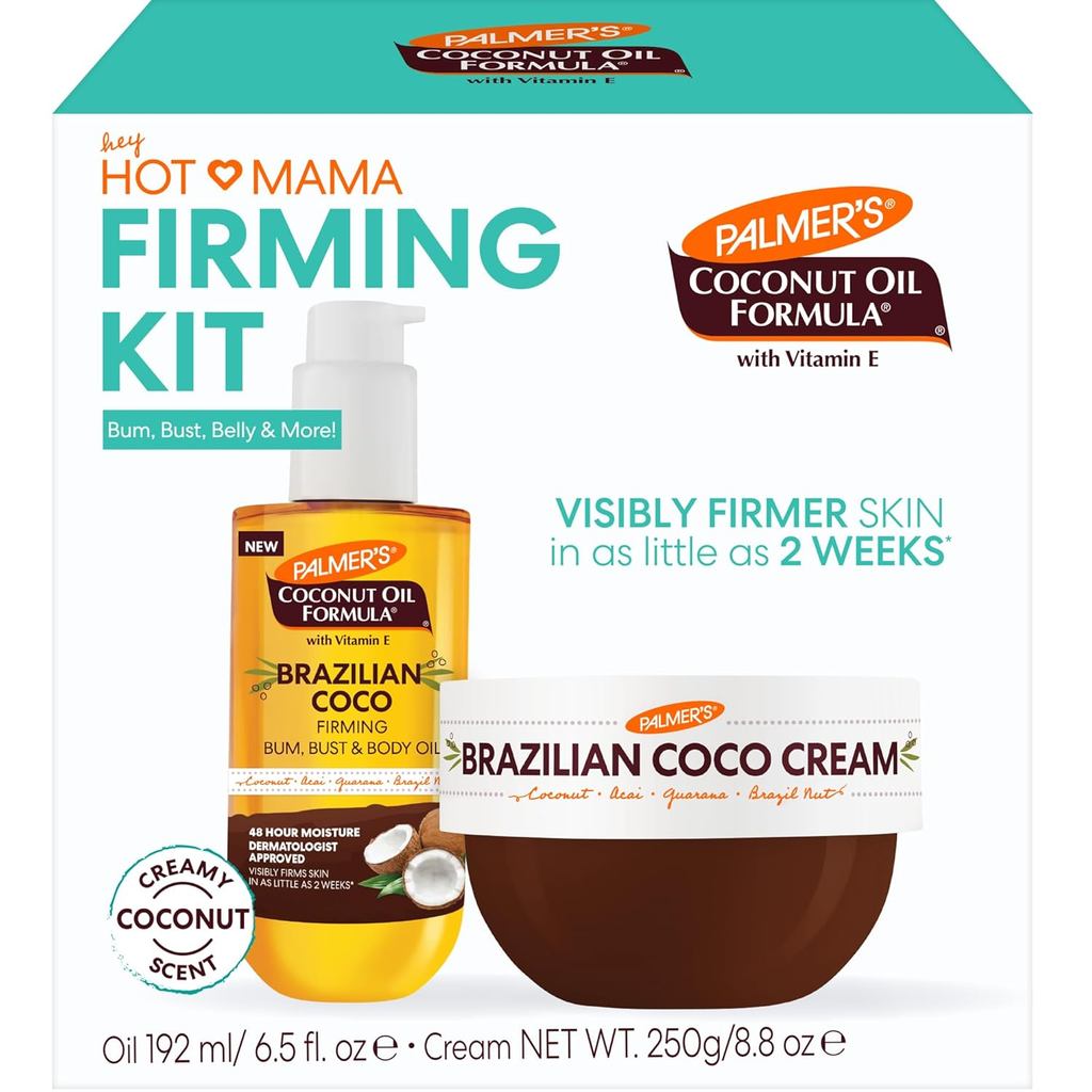 Palmers Brazilian Coco Hot Mama Firming Kit ครีมบํารุงผิวสูตรน้ํามันมะพร้าว Duo with Firming Body Cr