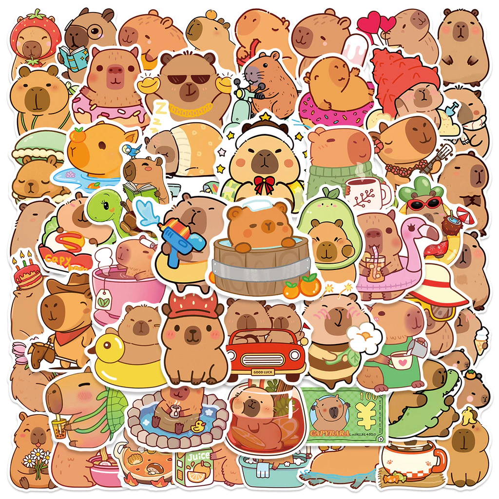 ❉ สติ๊กเกอร์ Q Capybara Series 01 ❉ 60 ชิ้น/เซ็ตแฟชั่น DIY สติ๊กเกอร์กันน้ํา Doodle สติ๊กเกอร์