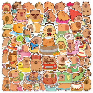 ❉ สติ๊กเกอร์ Q Capybara Series 01 ❉ 60 ชิ้น/เซ็ตแฟชั่น DIY สติ๊กเกอร์กันน้ํา Doodle สติ๊กเกอร์