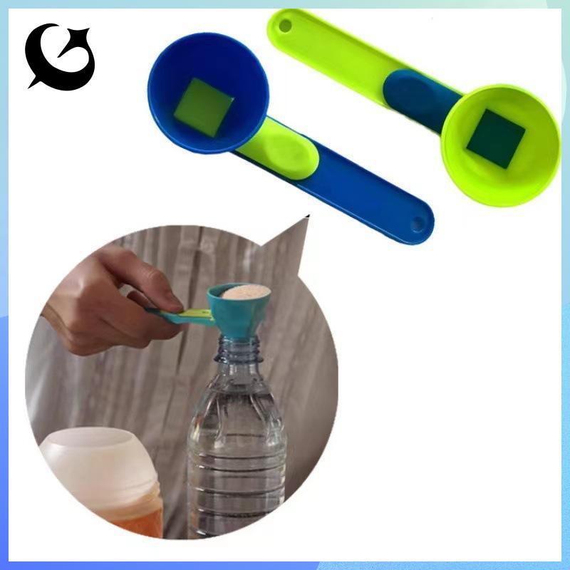 [FIREFLY1] 2 ชิ้น Falling Coffee Scoop ช่องทางพลาสติกนํากลับมาใช้ใหม่เลื่อน Scoop ช่องทาง 2 In 1 การ