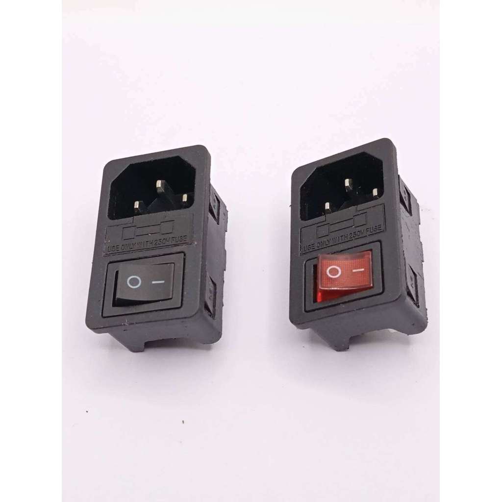 Good เต้ารับไฟฟ้ากระแสสลับ (AC Power Socket) รุ่น IEC320 C14 ที่มาพร้อมกับสวิตช์เปิด-ปิด (Rocker Switch) และช่องใส่ฟิวส์