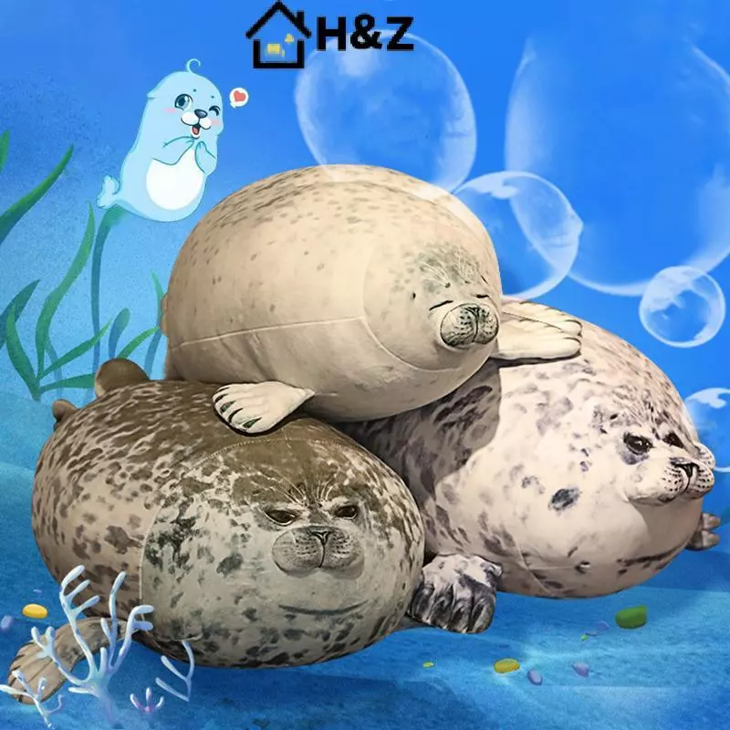 หมอนอ้วน 3D Angry Blob Seal ตุ๊กตาแมวน้ำ