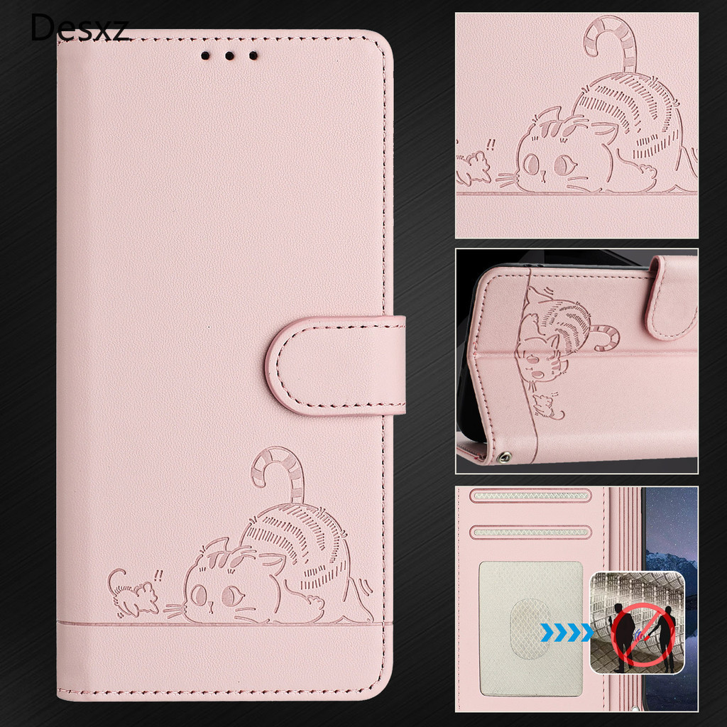 PU Flip Case สําหรับ VIVO Y53S Y51 Y51A Y39 Y38 Y33 Y33S Y33T Y33E Y31S Y30 T1 ช่องใส่การ์ดกระเป๋าสต