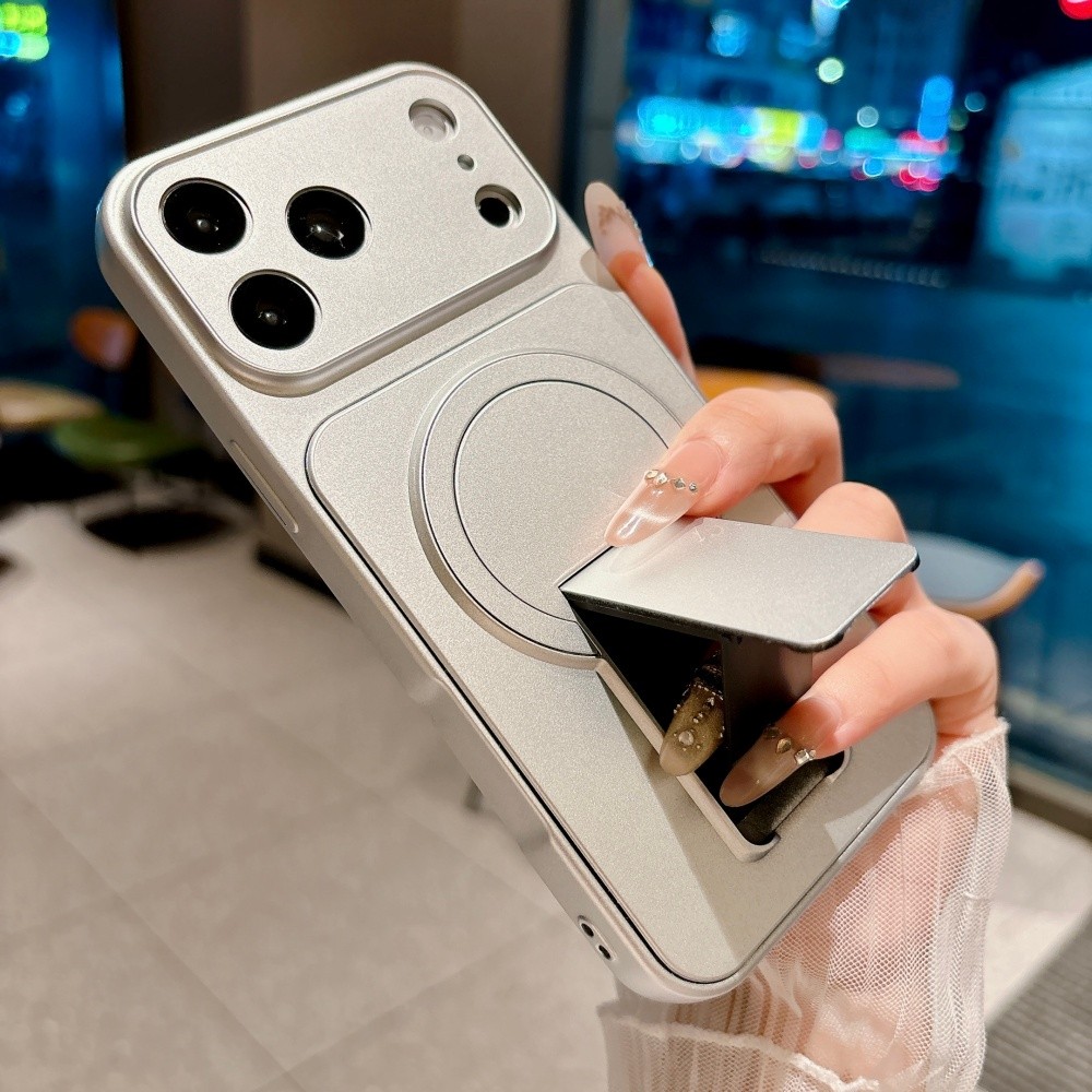 เปลี่ยนทันทีเหมาะสําหรับ iPhone 17 Promax Case 16 หน้าต่างขนาดใหญ่ 15 Magnetic Creative Stand Anti Drop 13